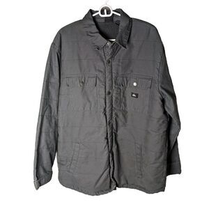 Quicksilver Downrail Button Down‎ Canvas Jacket Gray Mens XL EUC Winter